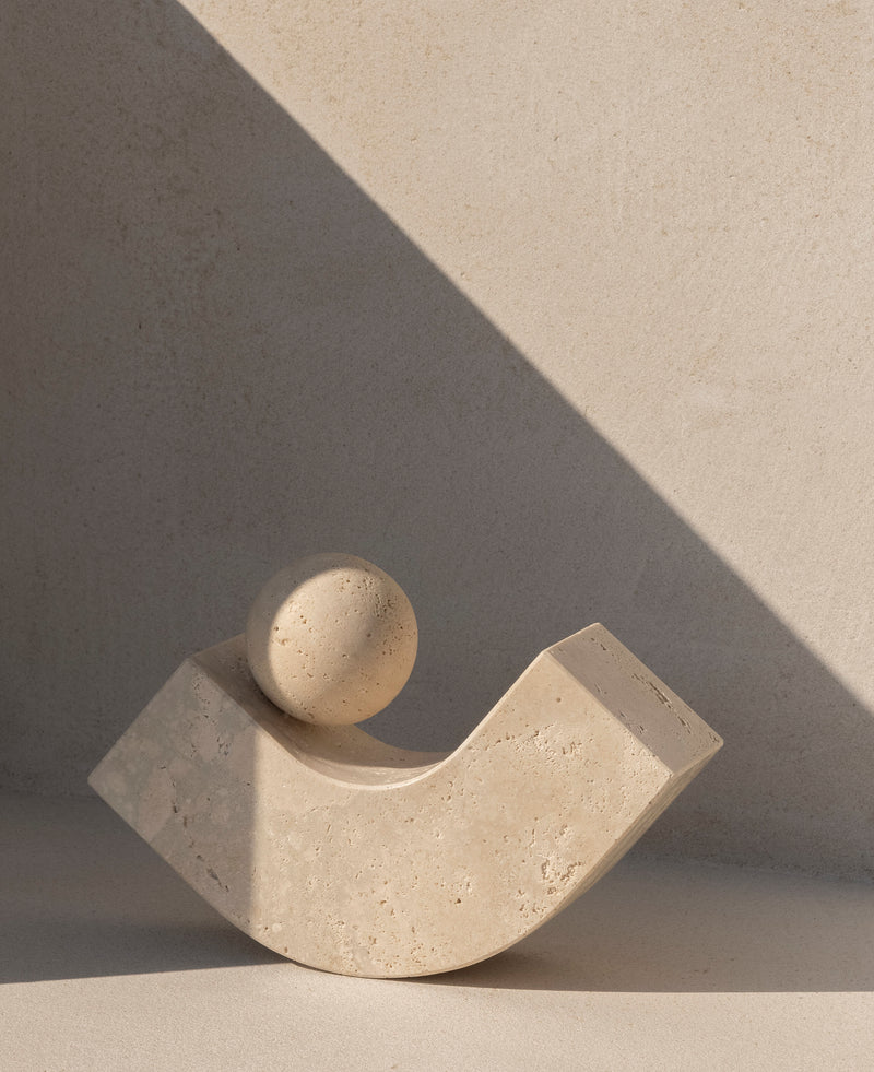 Caché (Denmark) Equi bookend in Travertine marble